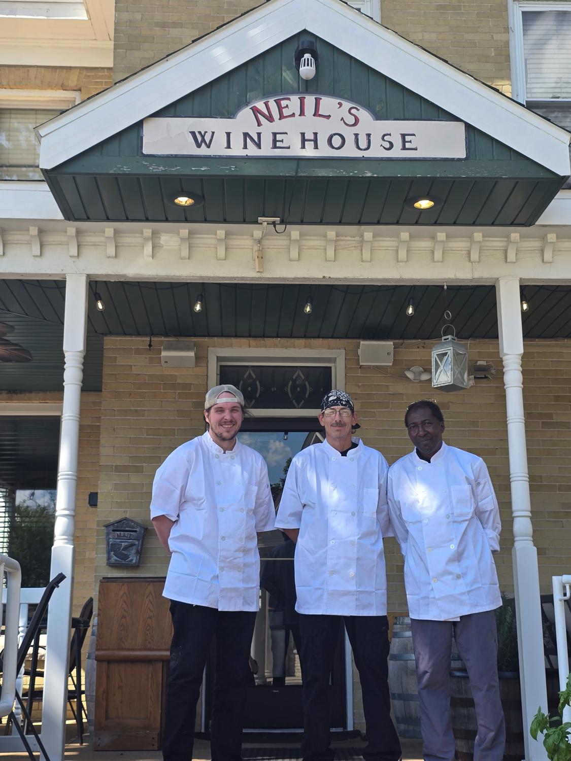 The kitchen team outside Neil's Winehouse